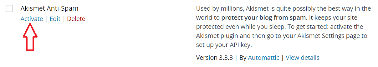 Akismet Activation Plugin