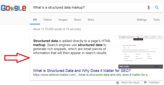 What is a structured data markup?