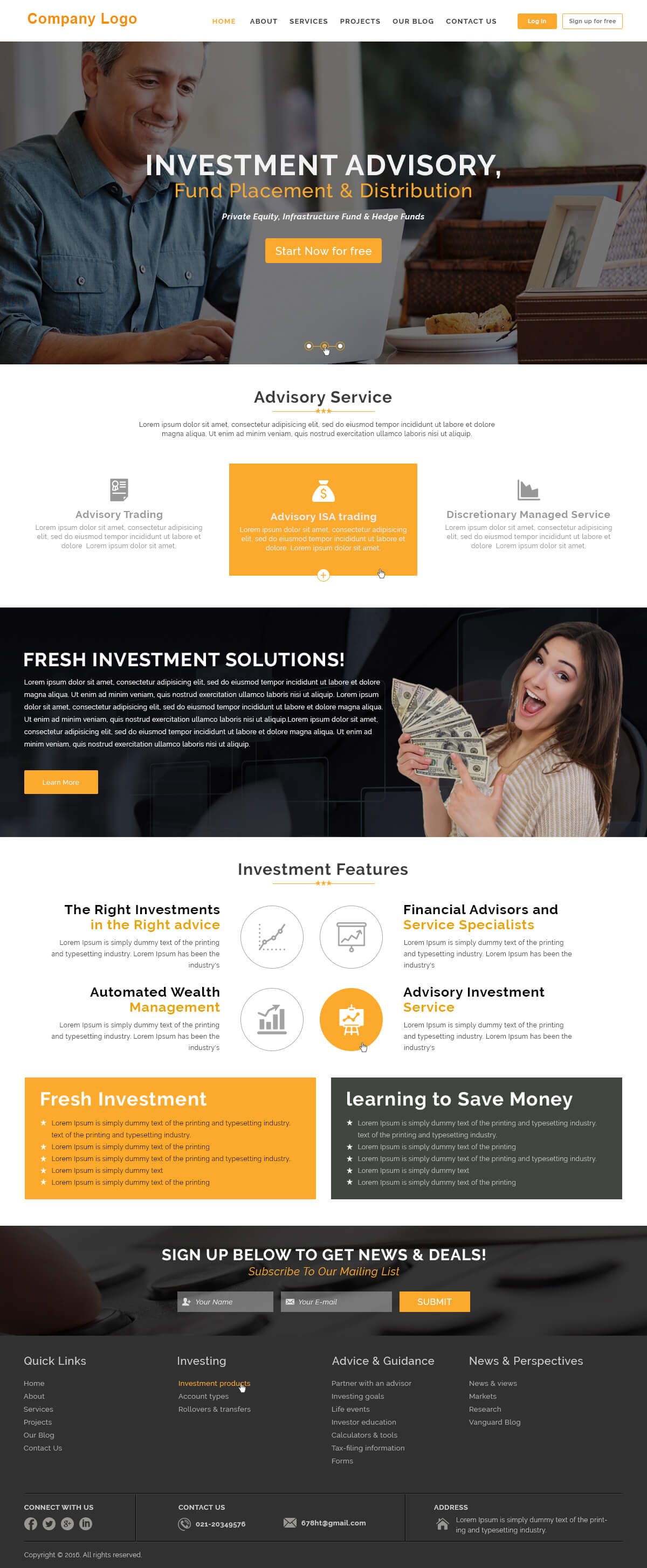 Investment Company Website Templates